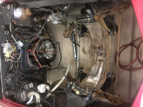 engine bay after pressure washing